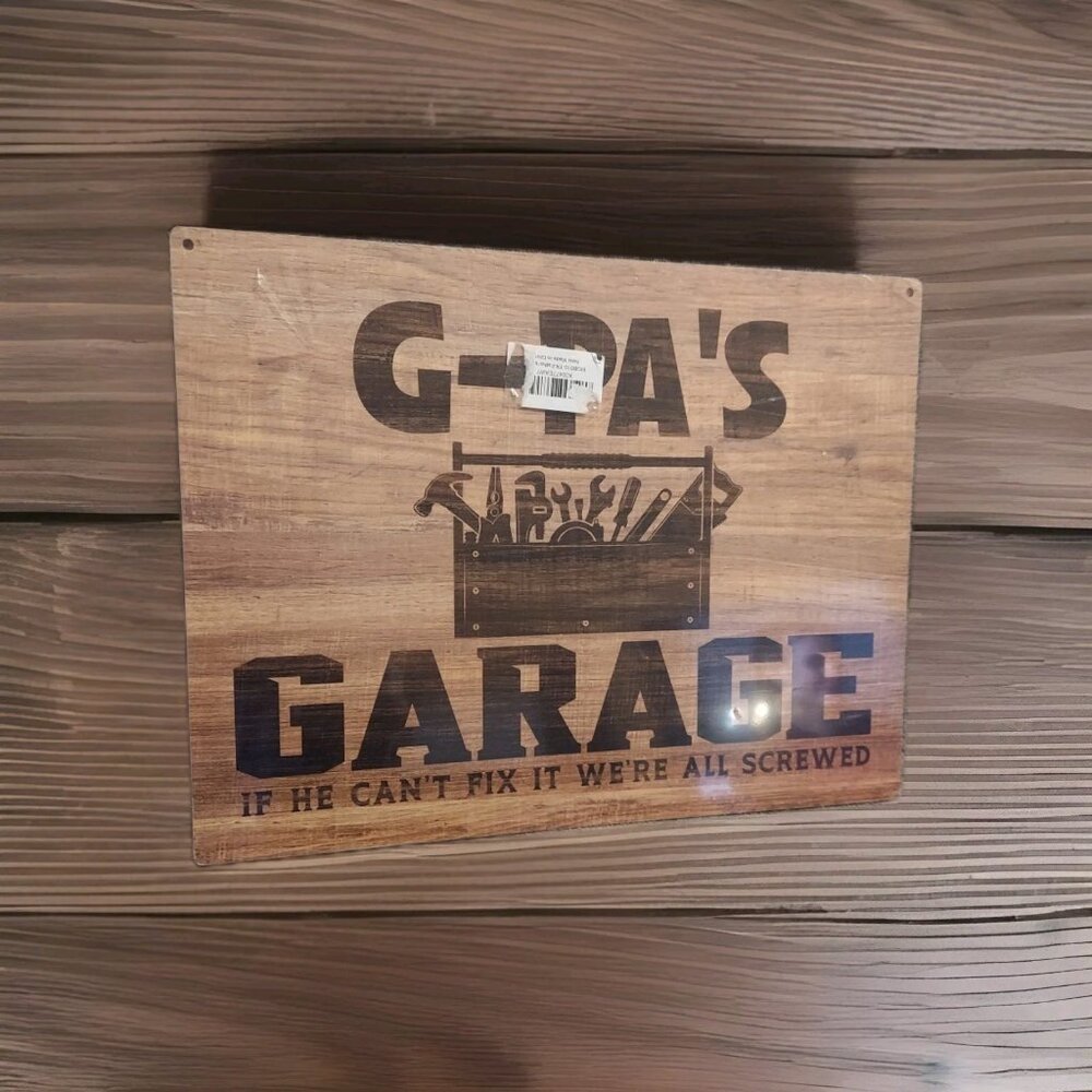 Grandpas Garage Sign If He Can't Fix It We're All Screwed‎ Laminate 15 X 12
